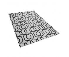 Alfombra de pelo corto beige negra 160 x 230 cm LAMIA
