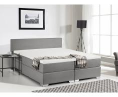 Cama continental tapizada en gris 160x200 cm PRESIDENT