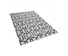 Alfombra de pelo corto beige negro 140 x 200 cm LAMIA