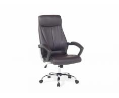 Silla de oficina - Giratoria - Piel sintética - Marrón - CHAMPION