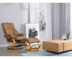 Silla con función de masaje con reposapiés beige FORCE