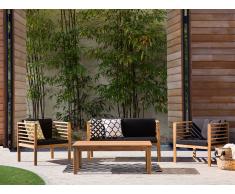 Conjunto de jardín de madera - Mesa - Sofá - 2 sillones - PACIFIC