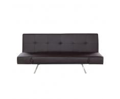 Sofá cama marrón canapé piel sintética BRISTOL 180 cm