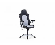 Silla de oficina - Giratoria - piel sintética - negro y gris - EXPLORER