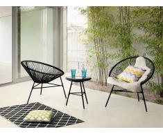 Conjunto de jardín - Mesa - 2 Sillas - Negro - ACAPULCO