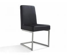 Silla de comedor - Negro - Cuero sintético - Acero Inoxidable - ARCTIC