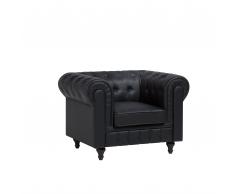 Sillón en piel sintética negro CHESTER