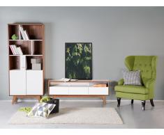 Cómoda - mueble TV - Mueble de salón en MDF - nogal y blanco - SYRACUSE