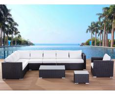 Conjunto de jardín marrón - 23 piezas - set en ratán - XXL