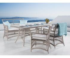 Conjunto de jardín en ratán beige- BARLETTA