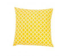 Cojín decorativo con motivo geométrico amarillo 40x40 cm