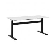 Escritorio con altura ajustable manualmente blanco-negro 180x80 cm UPLIFT