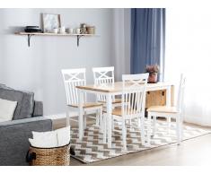 Mesa de comedor de madera blanca 119x75 cm LOUISIANA
