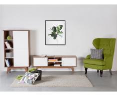 Cómoda - Mueble TV - Mueble de salón en MDF - nogal y blanco - ROCHESTER