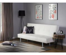 Sofá cama de piel sintética blanco 189 cm DERBY