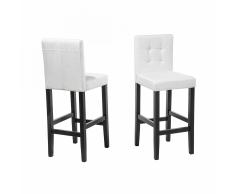 Taburete de barra - Silla tapizada blanca - MADISON