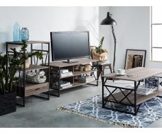 Mueble TV 4 estantes en madera de roble sonoma, CARLISLE