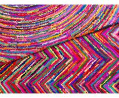 Alfombra de Algodón - multicolor - Pelo largo- 140x200 cm - KARASU