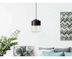 Lámpara colgante negra y cristal transparente JURUA