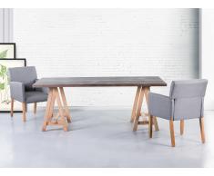 Mesa de comedor - Madera de roble - 200x100 cm - Gris - MOORE