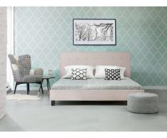 Cama tapizada con somier color beige 160x200 cm LA ROCHELLE