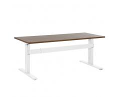 Escritorio con altura ajustable electrónicamente marrón-blanco 180x80 cm UPLIFT