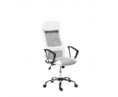 Ergonómica silla de oficina blanca-gris de altura regulable PIONEER