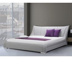 Cama tapizada en gris con somier 180x200 cm NANTES