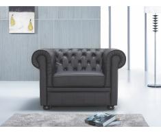 Butaca negra - sillón de piel - CHESTERFIELD