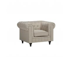 Sillón tapizado beige CHESTER