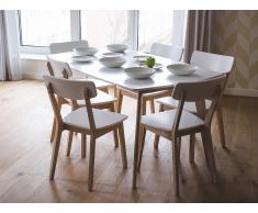 Mesa de comedor - Mesa de cocina - Blanco - 150x90 cm - SANTOS