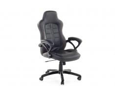 Silla de oficina - Giratoria - Piel sintética - Negro - Marrón oscuro - PRINCE