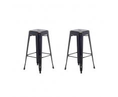 Conjunto de 2 taburetes de 76 cm en negro-dorado CABRILLO