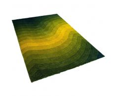 Alfombra verde-amarilla - 200x230 cm - Shaggy - EFEZ