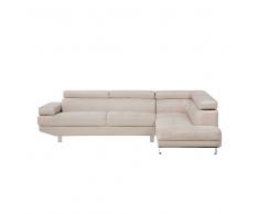 Sofá esquinero tapizado beige NORREA