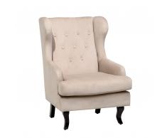 Sillón tapizado en terciopelo beige ALTA