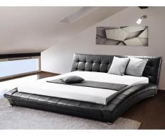 Cama en piel negra 160x200 cm LILLE