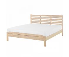 Cama de madera marrón claro 160x200 cm CARNAC