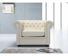 Butaca beis - sillón de piel - CHESTERFIELD