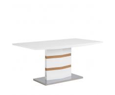 Mesa de comedor de metal blanco/roble 160x90 cm FREMONT