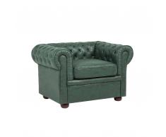 Sillón imitación del cuero color verde CHESTER
