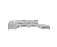 Sofá redondo gris claro - sofá tapizado - sofá 7 plazas - ROTUNDE