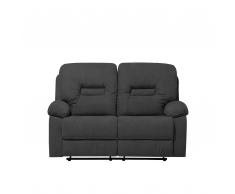Sofá 2 plazas ajustable tapizado gris BERGEN