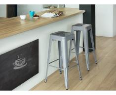 Taburete de bar - Silla - Metal - Plata - 76 cm - CABRILLO