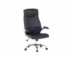 Silla de oficina - Giratoria - Piel sintética - Negro - COMMANDER