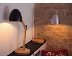 Lámpara de mesa - Iluminación de noche - Madera y aluminio - Plateado - VELEKA
