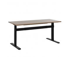 Escritorio con altura ajustable manualmente marrón-negro 160x70 cm UPLIFT