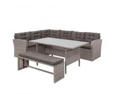 Conjunto de muebles en ratán gris VITERBO