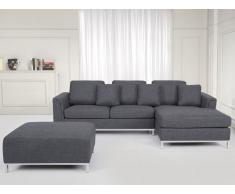 Sofá equinero tapizado gris, versión izquierda OSLO