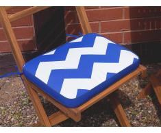 Cojín para silla de jardín FIJI -29x38x5 cm - Azul y blanco zigzag